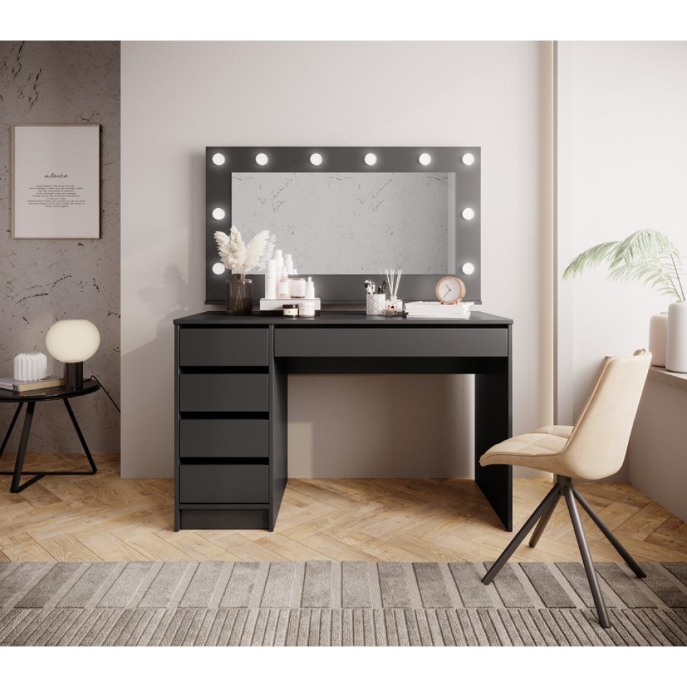 Стіл туалетний письмовий Perfect Home Ада / Ada 5S/120 з 5 шухлядами Антрацит (PFH-091308)