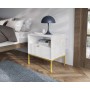 Тумба приліжкова Perfect Home Нова / Nova з 1 шухлядою і золотими ніжками S54 Білий (PFH-091261)