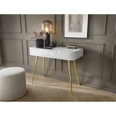 Стіл туалетний Perfect Home Зова / Zova з 2 шухлядами та золотими ніжками T103 Білий (PFH-091299)
