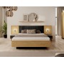 Ліжко (каркас) Perfect Home Балтик / Baltic 160 з м'яким ізголів'ям двоспальне Дуб балтик/чорний (PFH-091380)