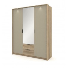 Шафа для одягу Perfect Home Летто / Letto 3D2S/165 3-дверна Дуб терра темний/сірий кам'яний (PFH-092040)