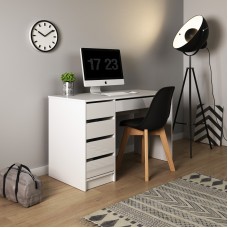 Стіл туалетний письмовий Perfect Home Ада / Ada 5S/120 з 5 шухядами Білий глянець (PFH-091306)