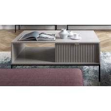 Стіл журнальний Perfect Home Нова / Nova з 2 шухлядами та чорними ніжками L104 Сірий (PFH-091250)