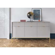 Комод Perfect Home Нова / Nova 3-дверний з 3 шухлядами і золотими ніжками KSZ154 Сірий (PFH-091243)