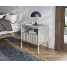 Тумба приліжкова Perfect Home Нова / Nova з 1 шухлядою і золотими ніжками S54 Сірий (PFH-091257)