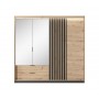 Шкаф полукупе Perfect Home Талли / Tally 4-дверный с зеркалом 4D2S/220 Дуб артизан/антрацит (PFH-091097)