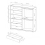 Шкаф полукупе Perfect Home Талли / Tally 4-дверный с зеркалом 4D2S/220 Дуб артизан/антрацит (PFH-091097)