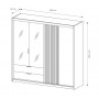 Шкаф полукупе Perfect Home Талли / Tally 4-дверный с зеркалом 4D2S/220 Дуб артизан/антрацит (PFH-091097)