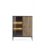 Витрина низкая с подсветкой Perfect Home Сенто / Sento WT104 2-дверная Черный/дуб один (PFH-091490)