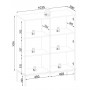 Витрина низкая с подсветкой Perfect Home Сенто / Sento WT104 2-дверная Черный/дуб один (PFH-091490)