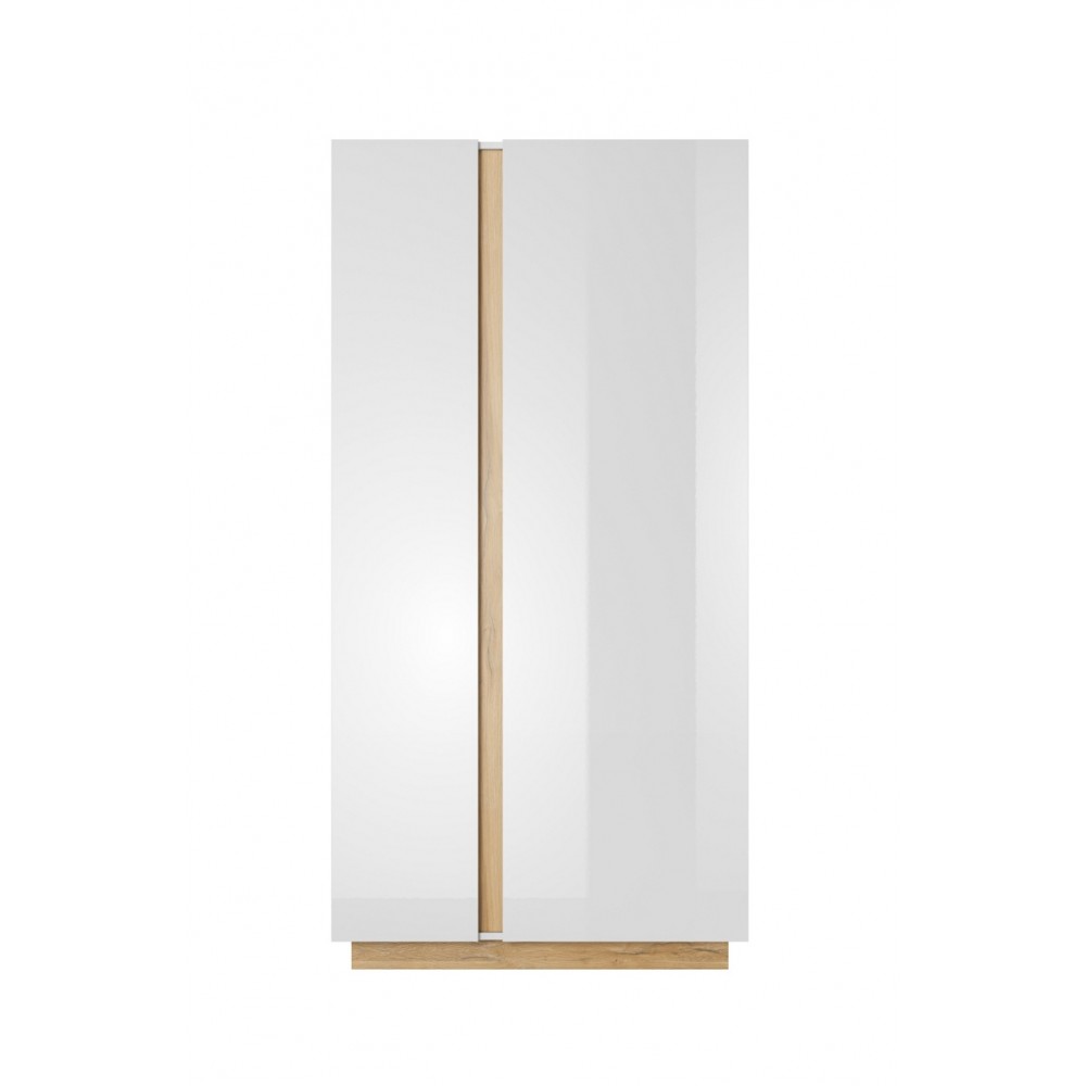 Шафа для одягу Perfect Home Арко / Arco 2-дверна 2D/96 Білий глянець/дуб грандсон (PFH-091038)