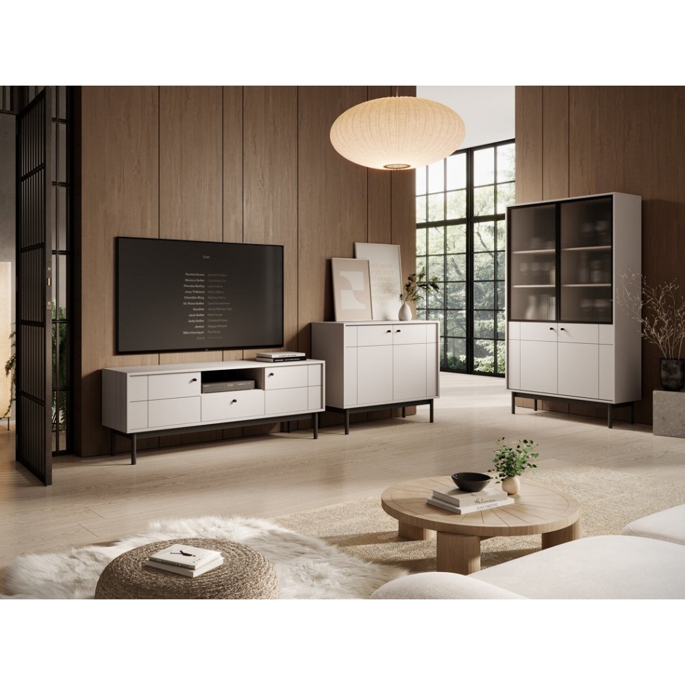 Тумба під ТВ Perfect Home Джапанді / Japandi RTV154 2-дверна з 1 шухядою Кашемір (PFH-091468)