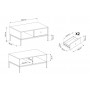 Стіл журнальний Perfect Home Моно / Mono з 2 шухлядами та золотими ніжками ML104 Беж пісочний (PFH-091211)