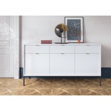 Комод Perfect Home Нова / Nova 3-дверний з 3 шухлядами і чорними ніжками KSZ154 Білий (PFH-091240)