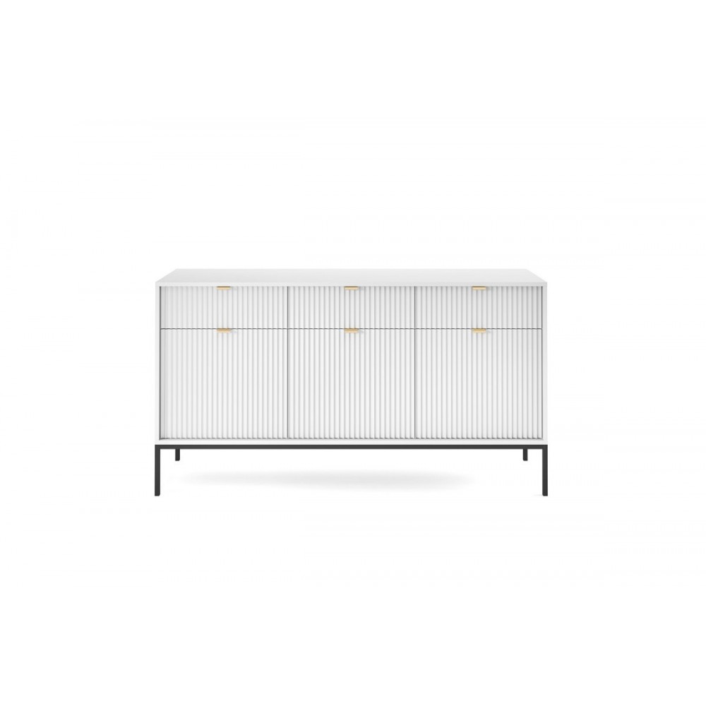 Комод Perfect Home Новая/Nova 3-дверный с 3 ящиками и черными ножками KSZ154 Белый (PFH-091240)
