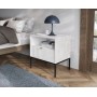 Тумба приліжкова Perfect Home Нова / Nova з 1 шухлядою і чорними ніжками S54 Білий (PFH-091260)