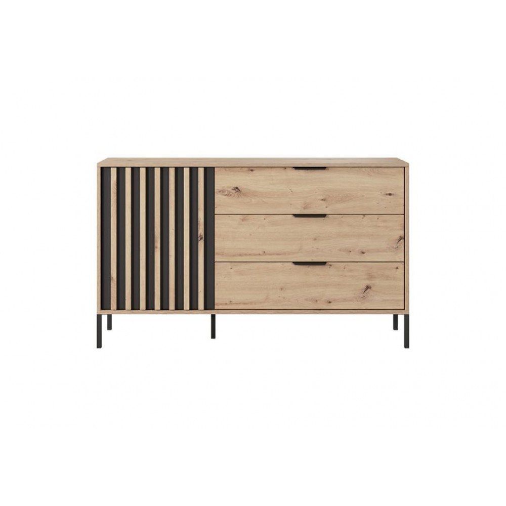 Комод Perfect Home Талли / Tally 1-дверный с 3 ящиками 1D3S/138 Дуб артизан/антрацит (PFH-091096)