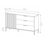Комод Perfect Home Талли / Tally 1-дверный с 3 ящиками 1D3S/138 Дуб артизан/антрацит (PFH-091096)