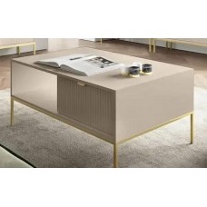 Стіл журнальний Perfect Home Нова / Nova з 2 шухлядами та золотими ніжками L104 Кашемір (PFH-091259)