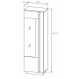Витрина высокая Perfect Home Арко / Arco 1-дверная 1D1W/60 Белый глянец/дуб грандсон (PFH-091029)