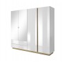 Шкаф для одежды Perfect Home Арко / Arco 4-дверный с зеркалом 4D2S/220 Белый глянец/дуб грандсон (PFH-091041)
