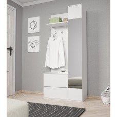 Прихожая с зеркалом Perfect Home Грин/Green 3-дверная Белая (PFH-091310)