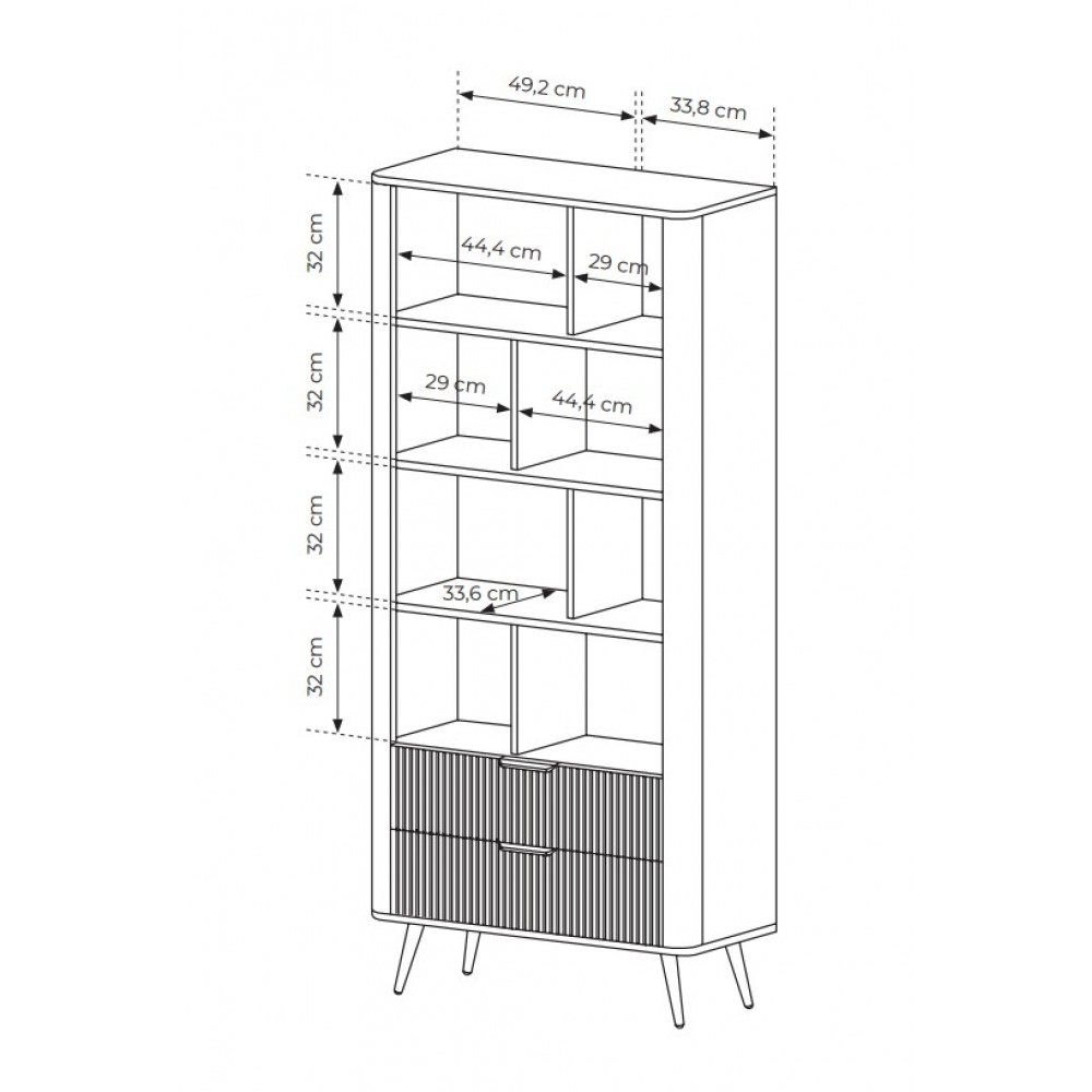 Стеллаж Perfect Home Ланте/Lante 2S с 2 ящиками и черными ножками Беж (PFH-091173)