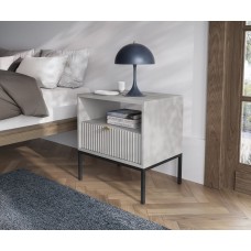 Тумба приліжкова Perfect Home Нова / Nova з 1 шухлядою і чорними ніжками S54 Сірий (PFH-091258)