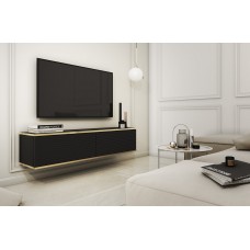 Тумба під телевізор навісна Perfect Home Оро / Oro 2-дверна RTV135 MDF Чорний (PFH-091355)