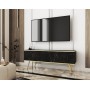 Тумба под телевизор Perfect Home Оро/Oro 2-дверная с золотыми ножками RTV135 Черный мрамор роял (PFH-091323)