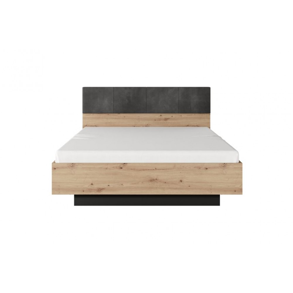 Ліжко (каркас) Perfect Home Таллі / Tally 160 з м'яким ізголів'ям двоспальне Дуб артизан/антрацит (PFH-091099)