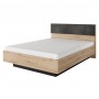 Ліжко (каркас) Perfect Home Таллі / Tally 160 з м'яким ізголів'ям двоспальне Дуб артизан/антрацит (PFH-091099)