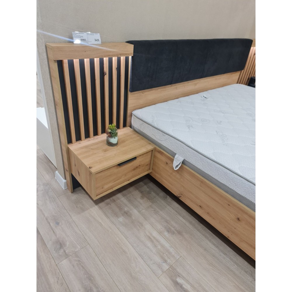 Тумбы прикроватные 2 шт. Perfect Home Талли / Tally с 2 ящиками 1S/51 Дуб артизан/антрацит (PFH-091098)