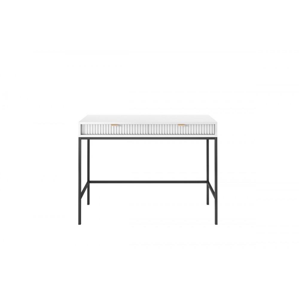 Стол туалетный Perfect Home Новая/Nova с 2 ящиками и черными ножками T104 Белый (PFH-091266)