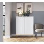 Комод высокий Perfect Home Новая/Nova 2-дверный с золотыми ножками K104 Белый (PFH-091233)