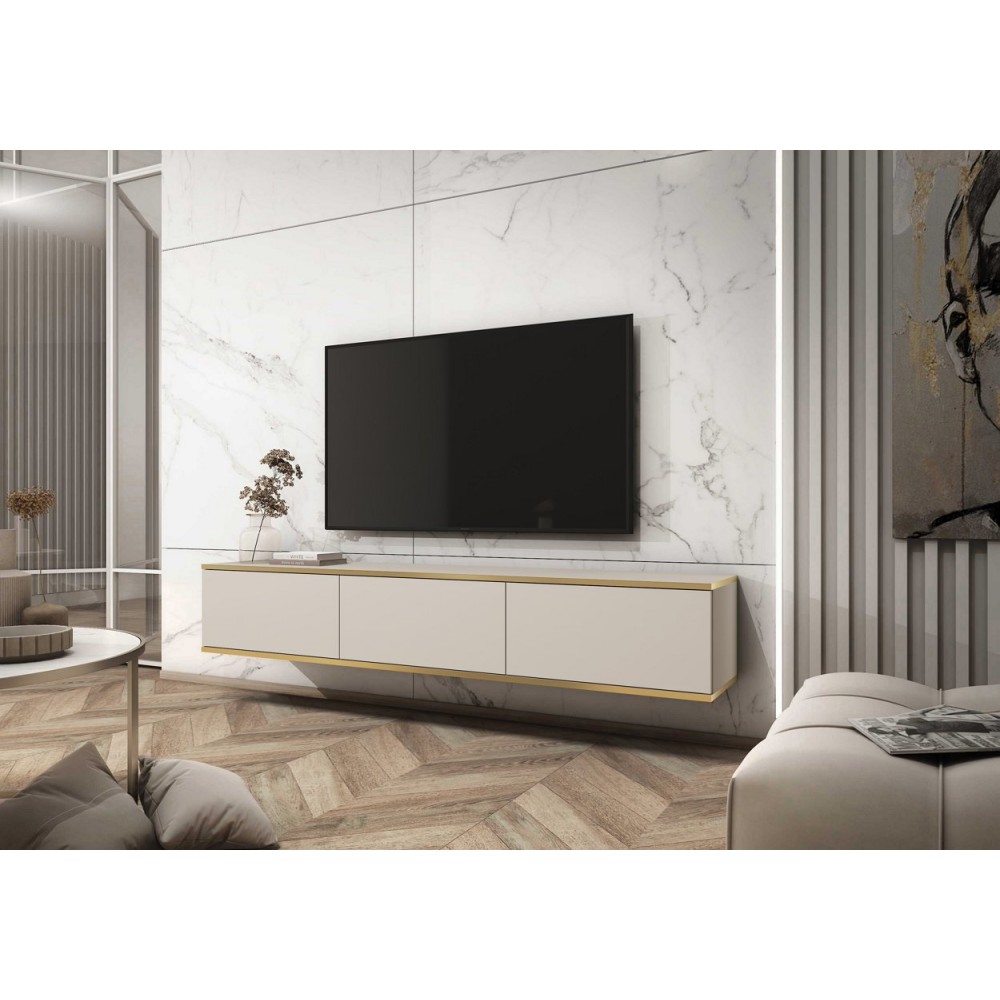 Тумба под телевизор навесная Perfect Home Оро/Oro 3-дверная RTV175 Бежевый (PFH-091361)