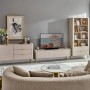 Тумба под телевизор Perfect Home Ланте/Lante 2-дверная с золотыми ножками 2D/163 Беж (PFH-091118)