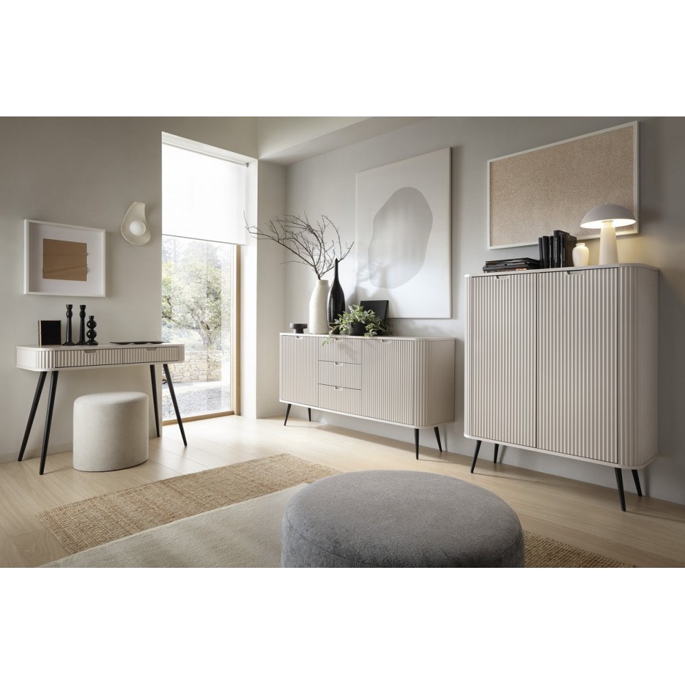 Комод Perfect Home Зова/Zova 2-дверный с 3 ящиками и черными ножками KSZ168 Кашемир (PFH-091281)