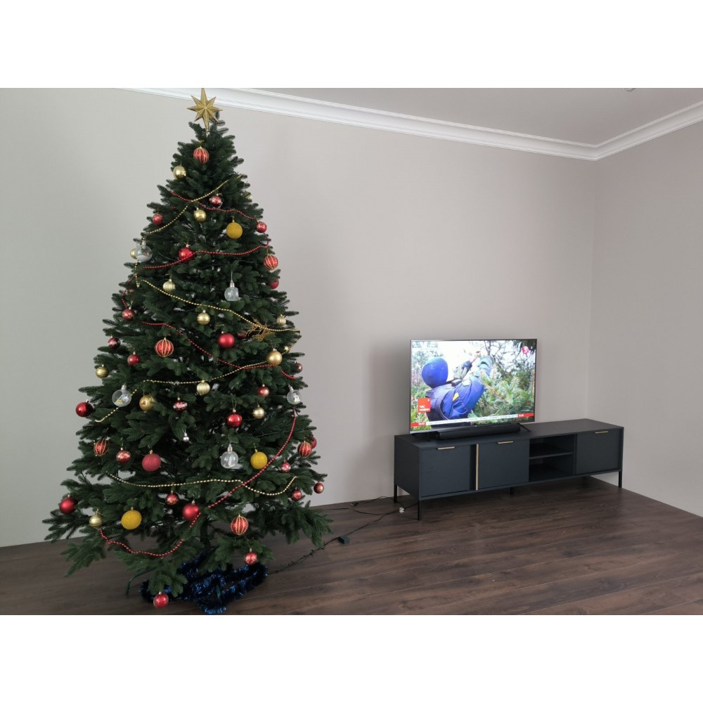 Тумба под телевизор Perfect Home Ларс/Lars 3-дверная 3D/203 Антрацит (PFH-091024)