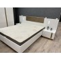 Ліжко (каркас) Perfect Home Арко / Arco 160 з м'яким ізголів'ям двоспальне Білий глянець/дуб грандсон (PFH-091045)