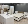 Ліжко (каркас) Perfect Home Арко / Arco 160 з м'яким ізголів'ям двоспальне Білий глянець/дуб грандсон (PFH-091045)