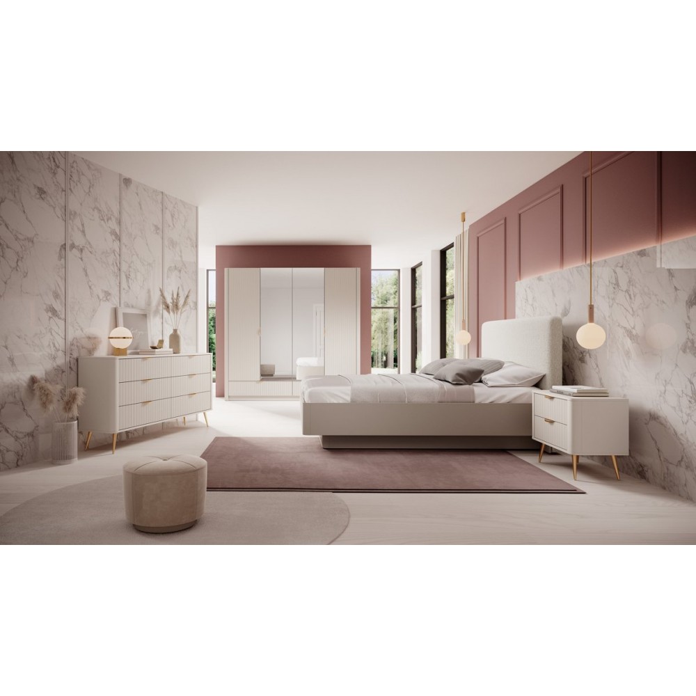 Кровать (каркас) Perfect Home Ланте/Lante 160 с мягким изголовьем Беж (PFH-091125)
