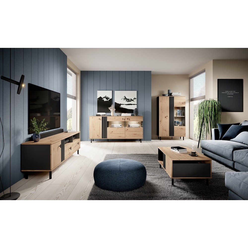 Стіл журнальний Perfect Home Мадіс / Madis 100 Дуб артизан/антрацит (PFH-091071)