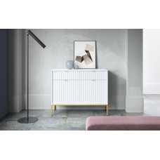 Комод Perfect Home Нова / Nova 2-дверний з 2 шухлядами і золотими ніжками KSZ104 Білий (PFH-091217)