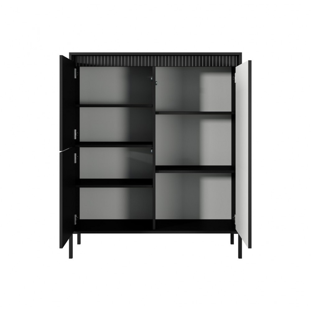 Комод высокий Perfect Home Сенсо / Senso 3-дверный 3D Черный (PFH-091134)