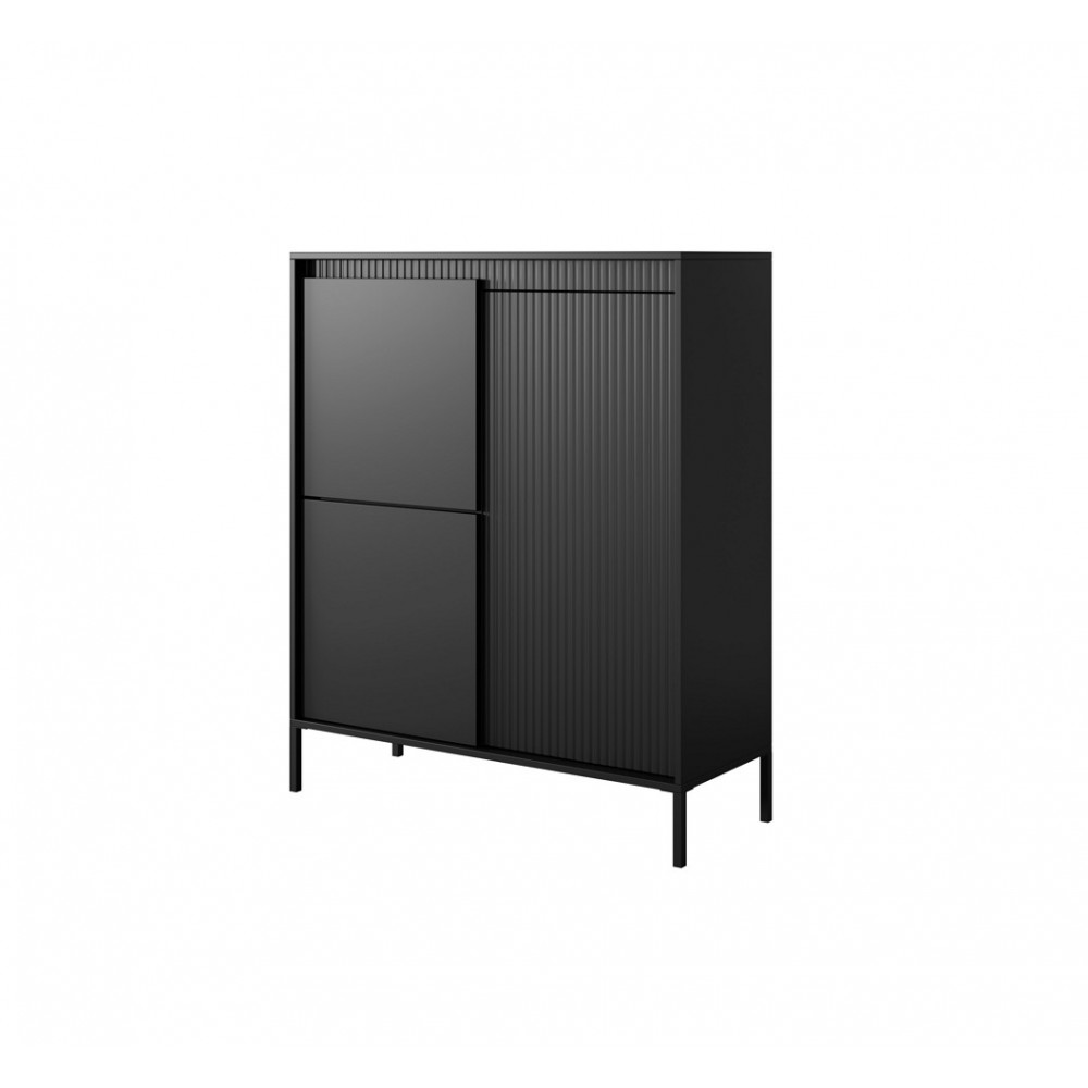 Комод высокий Perfect Home Сенсо / Senso 3-дверный 3D Черный (PFH-091134)