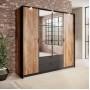 Шафа для одягу Perfect Home Мілтон / Milton 4-дверна з дзеркалом 4D2S/220 Каштан/антрацит (PFH-091085)
