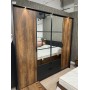 Шафа для одягу Perfect Home Мілтон / Milton 4-дверна з дзеркалом 4D2S/220 Каштан/антрацит (PFH-091085)