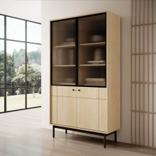 Витрина Perfect Home Джапанди / Japandi WT104 2-дверная Дуб линеа (PFH-091466)