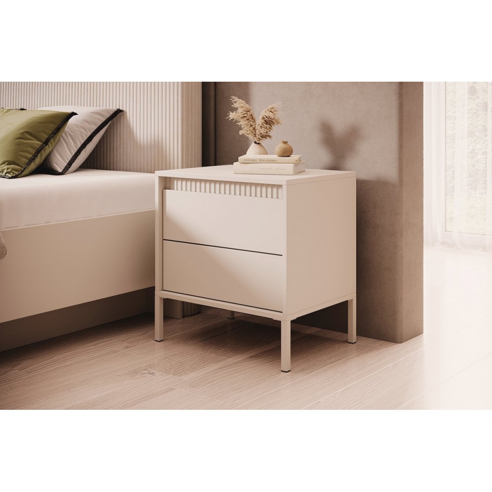 Тумба приліжкова Perfect Home Сенсо / Senso 2S/53 з 2 шухлядами Беж (PFH-092035)